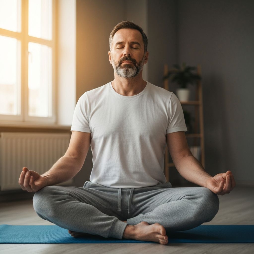 Man practicing mindfulness meditation
